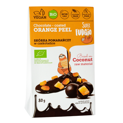 Super Fudgio Organic & Vegan Chocolate Coated Orange Peel 80g - Longdan Official Online Store