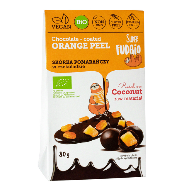 Super Fudgio Organic & Vegan Chocolate Coated Orange Peel 80g - Longdan Official Online Store