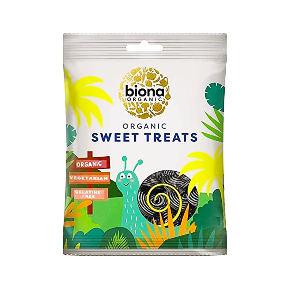 BIONA Organic Licorice Spirals 75G (Case 12)