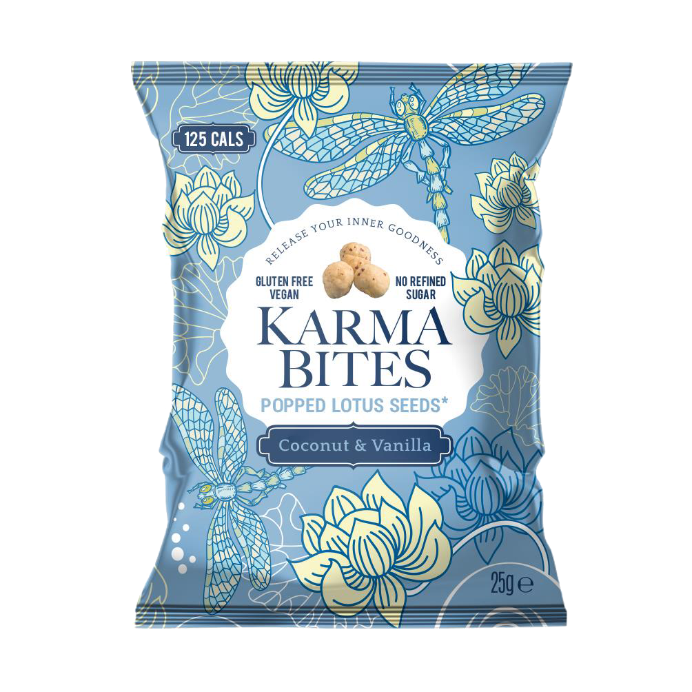 KARMA BITES Coconut & Vanilla Popped Lotus Seeds 25g - Longdan Official