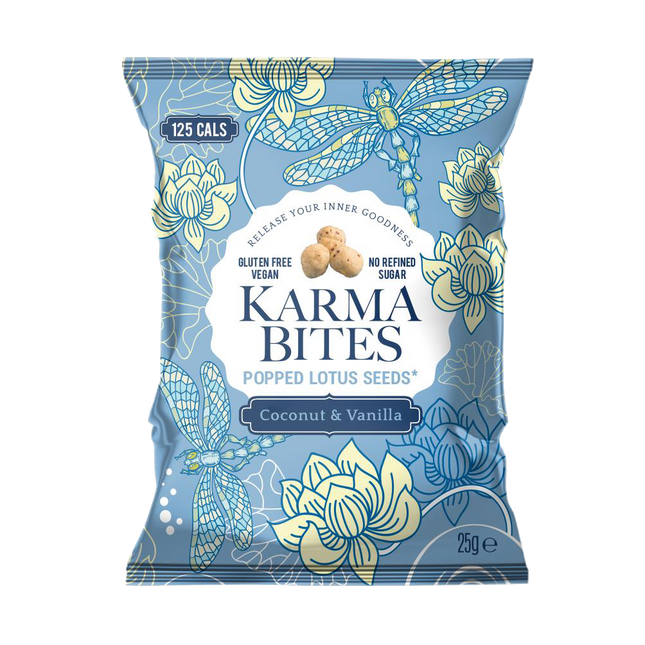 KARMA BITES Coconut & Vanilla Popped Lotus Seeds 25g - Longdan Official