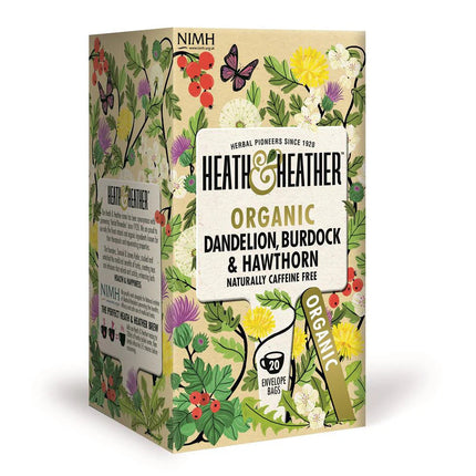 HEATH AND HEATHER Dandelion, Burdock & Hawthorn 20 bags (Case 6)