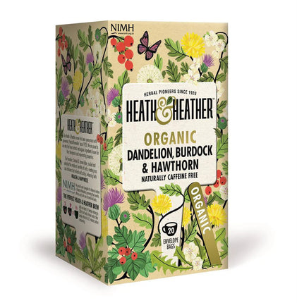 HEATH AND HEATHER Dandelion, Burdock & Hawthorn 20 bags (Case 6)