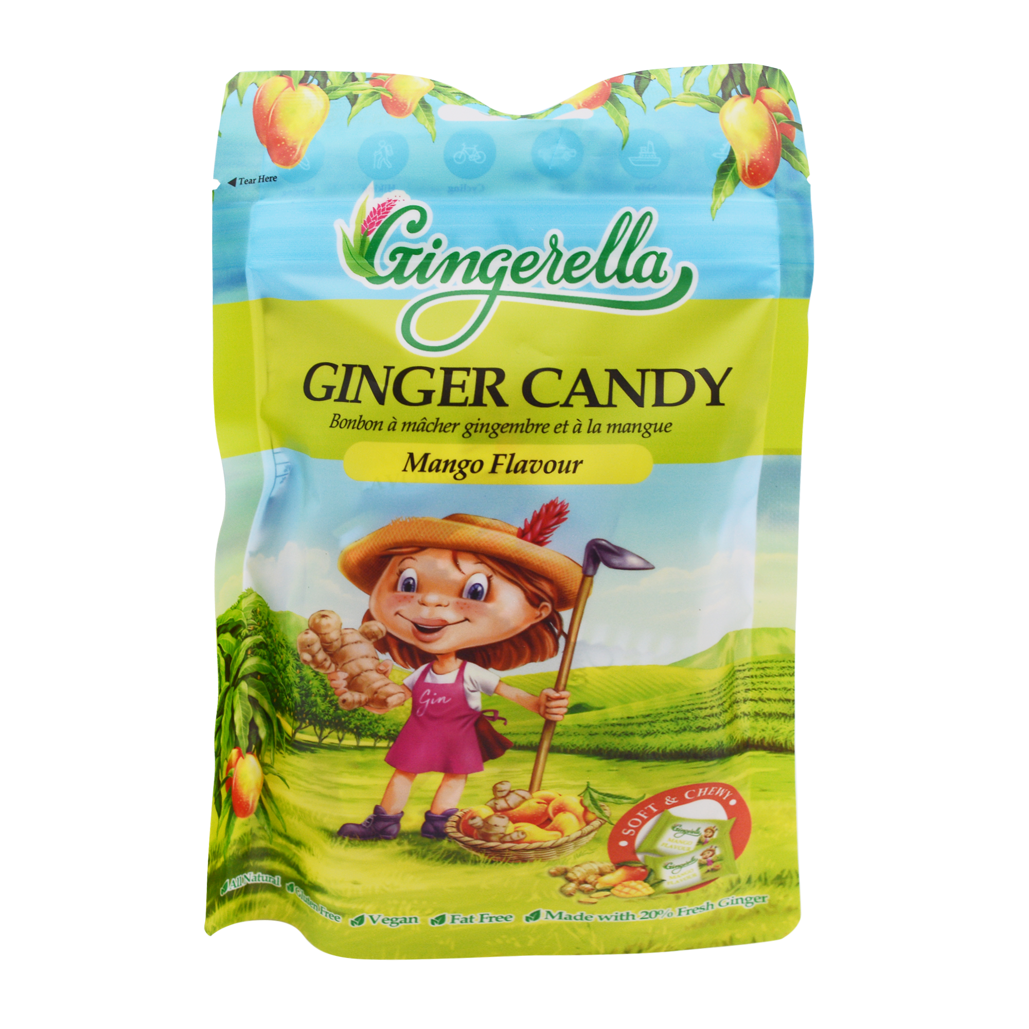 Gingerella Ginger Chewy Candy Mango 85g - Longdan Online Supermarket