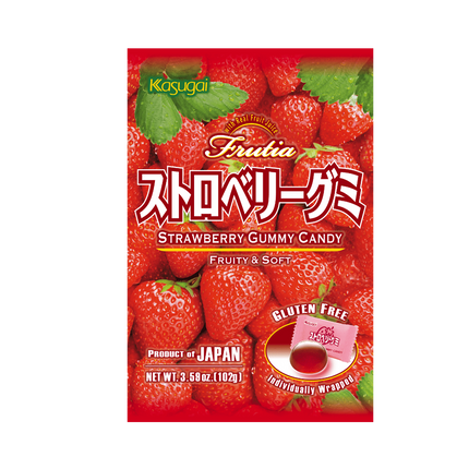 KASUGAI Gummy Candy Strawberry 102g (Case 24)