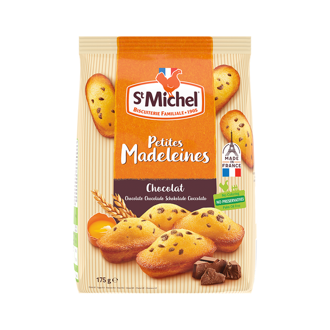 ST MICHEL Chocolate Chips Petites Madeleines 175G (Case 10)