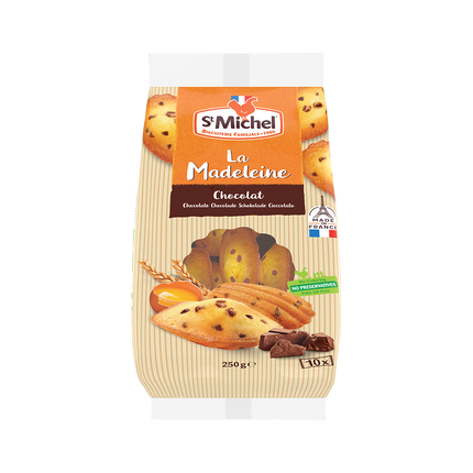 ST MICHEL Traditional Madeleines Choc Chips 250G (Case 10)