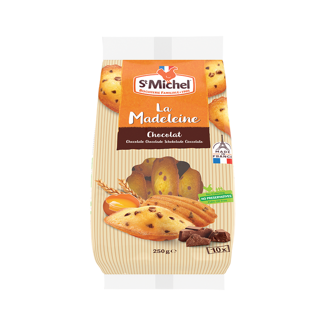 ST MICHEL Traditional Madeleines Choc Chips 250G (Case 10)