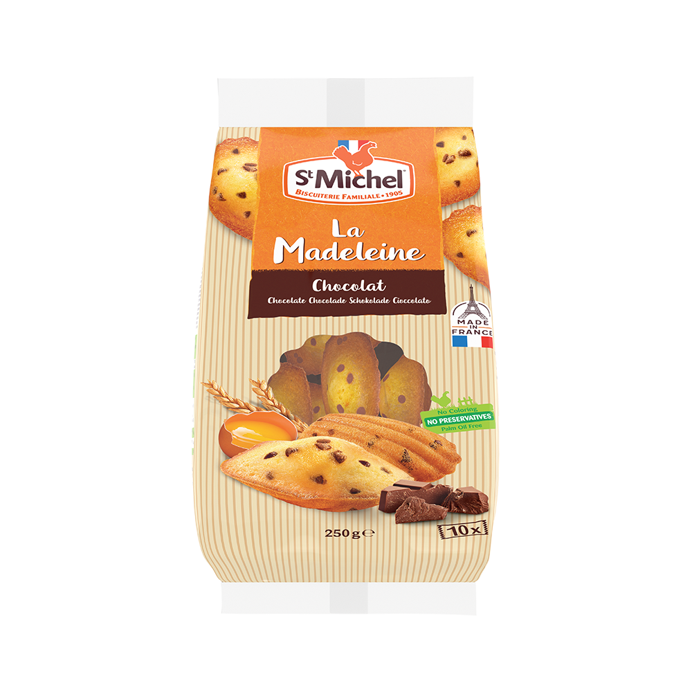 ST MICHEL Traditional Madeleines Choc Chips 250G (Case 10)