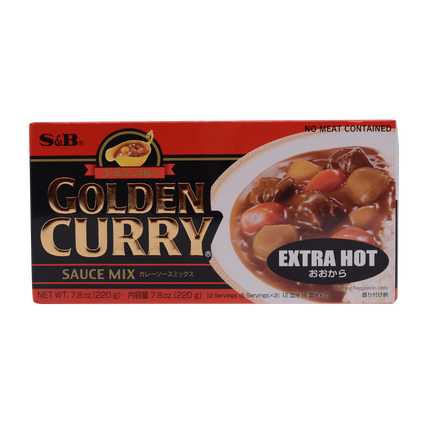 S&B Golden Curry Sauce Mix Extra Hot 220g (Case 60)