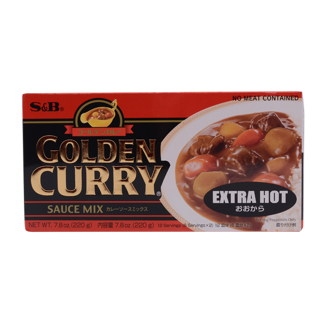 S&B Golden Curry Sauce Mix Extra Hot 220g (Case 60)