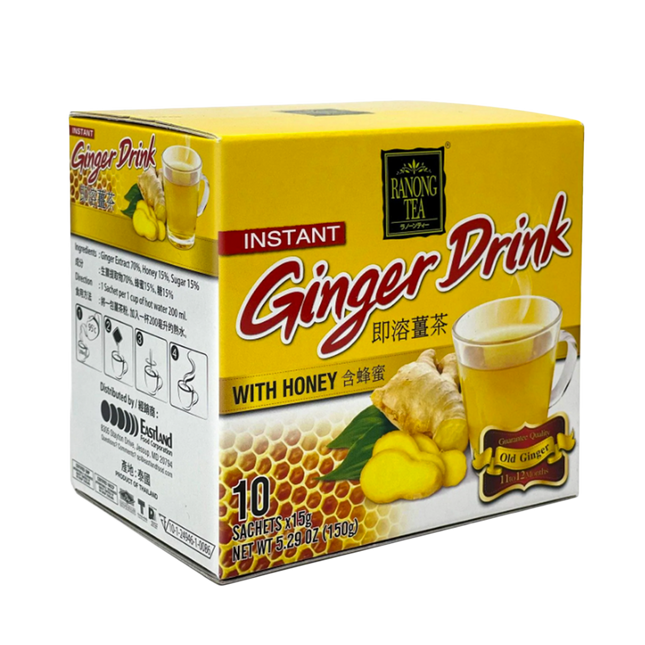 RANONG Xtra Mature Ginger Drink - Extra Honey 10 bags 10g (Case 24)