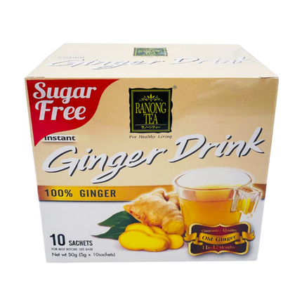 RANONG Xtra Mature Ginger Drink - Sugar Free 10 bags 5g (Case 24)