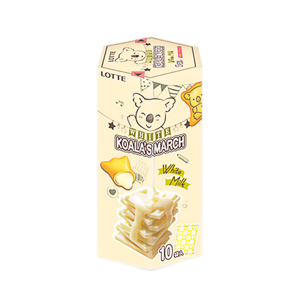 LOTTE Koala's March Biscuits - White Milk Flavour 37g - Longdan Official