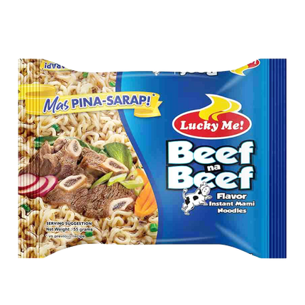 LUCKY ME Packet Instant Mami Noodle - Beef 55g - Longdan Official