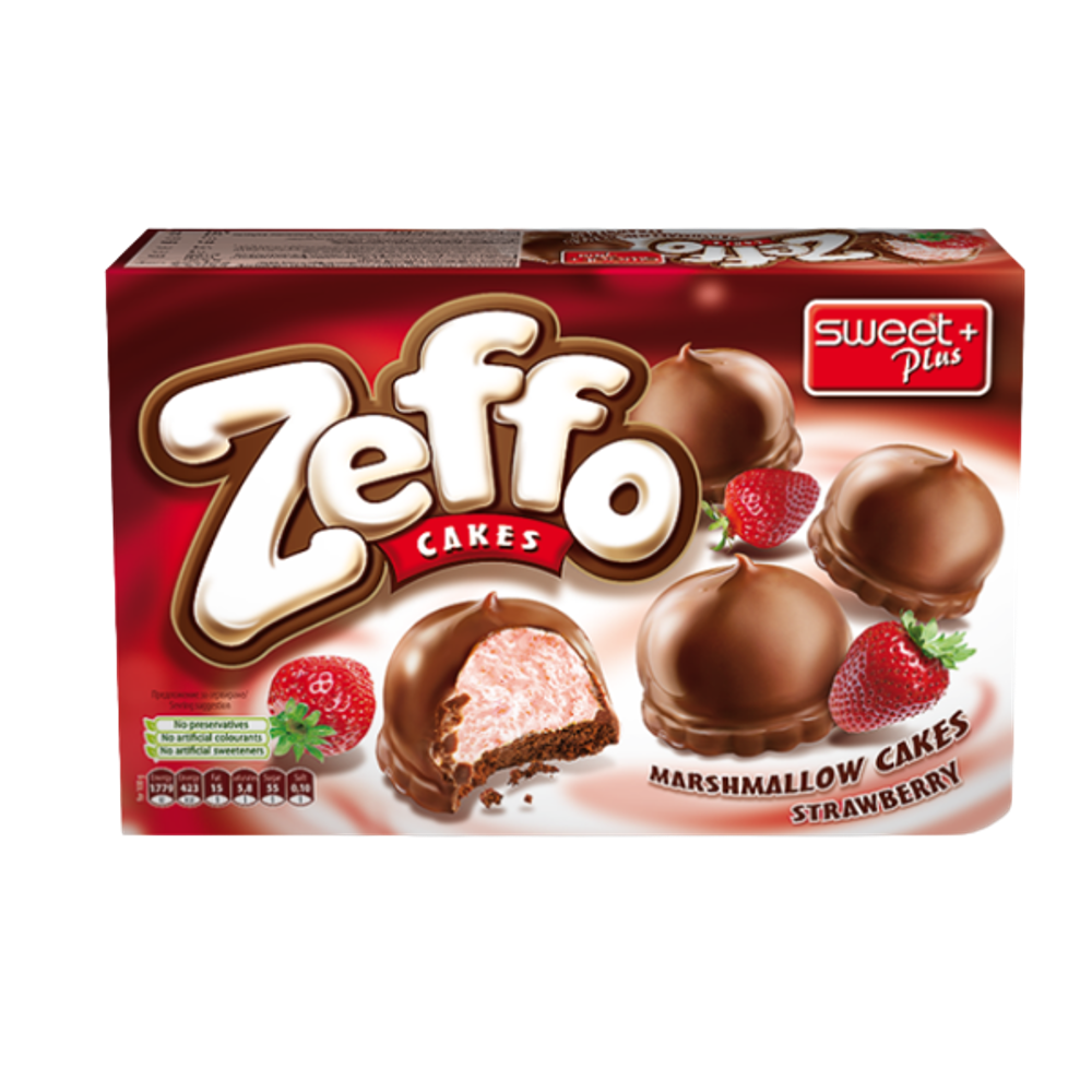 SWEET PLUS Zeffo Marshmallow Cakes with Strawberry 150g - Longdan Official