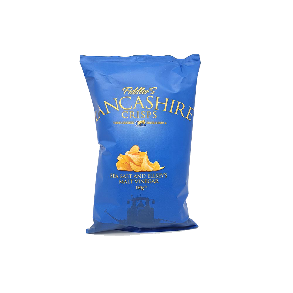 LANCASHIRE CRISPS Sea Salt & Ellsey's Malt Vinegar 150g - Longdan Official Online Store