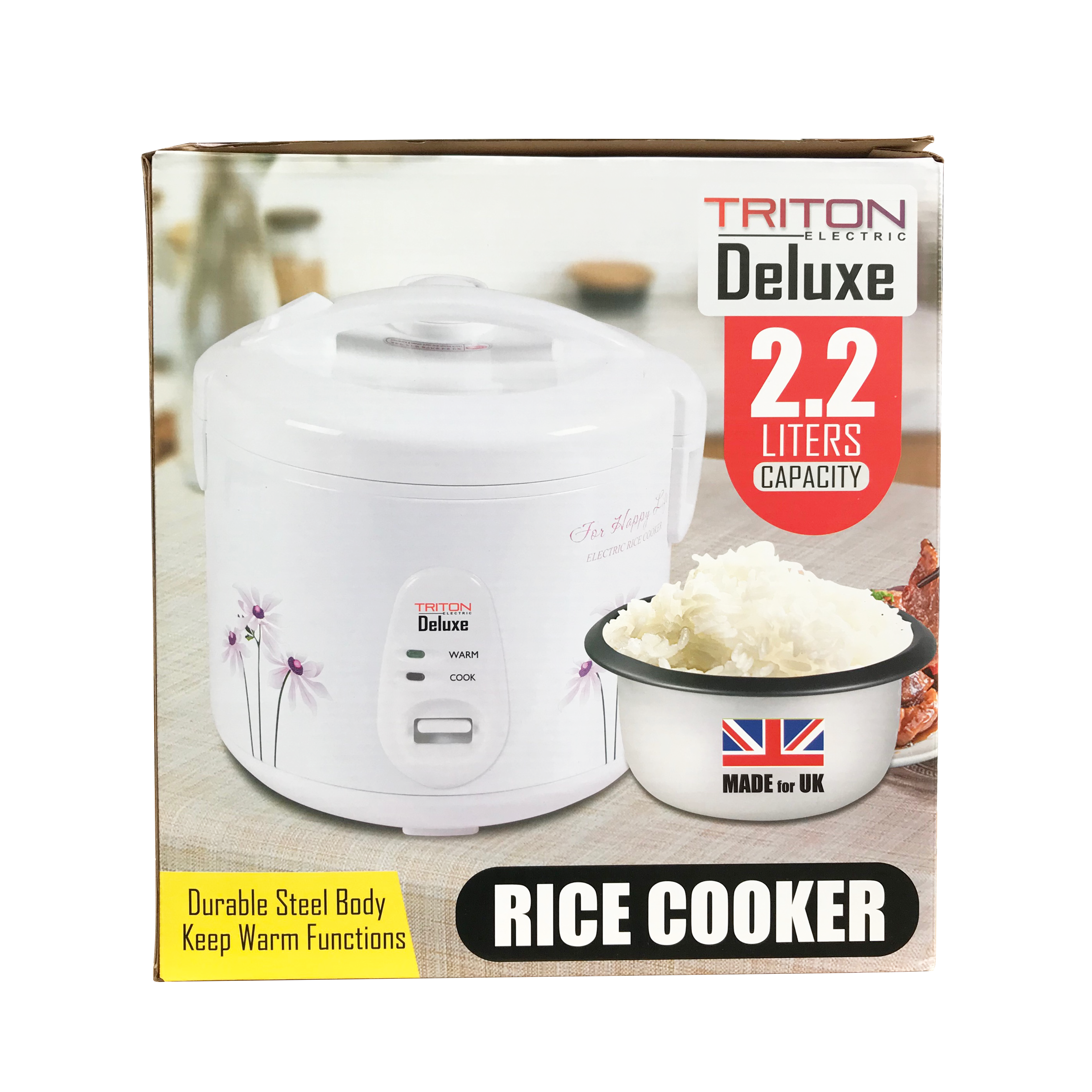 TRITON Deluxe Electric Rice Cooker - 2.2L - Longdan Official