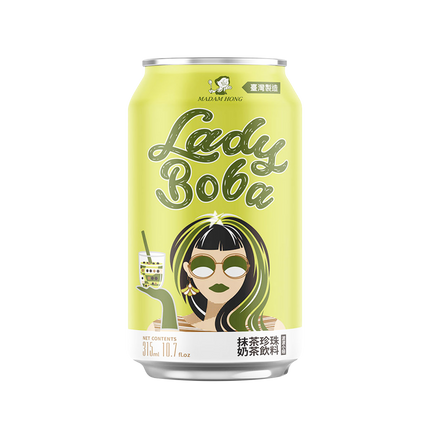 MADAM HONG Lady Boba Matcha Latte Bubble  315ml - Longdan Official