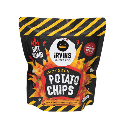 IRVINS Hotboom Salted Egg Potato Chips 105g (Case 24)