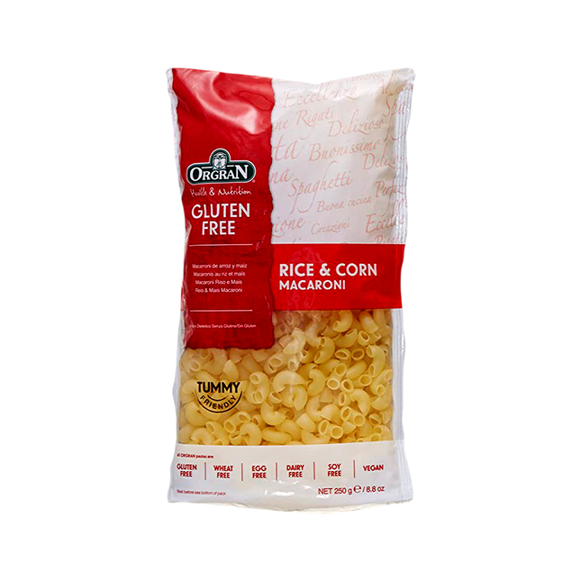 ORGRAN Rice & Corn Pasta Macaroni 250g - Longdan Official