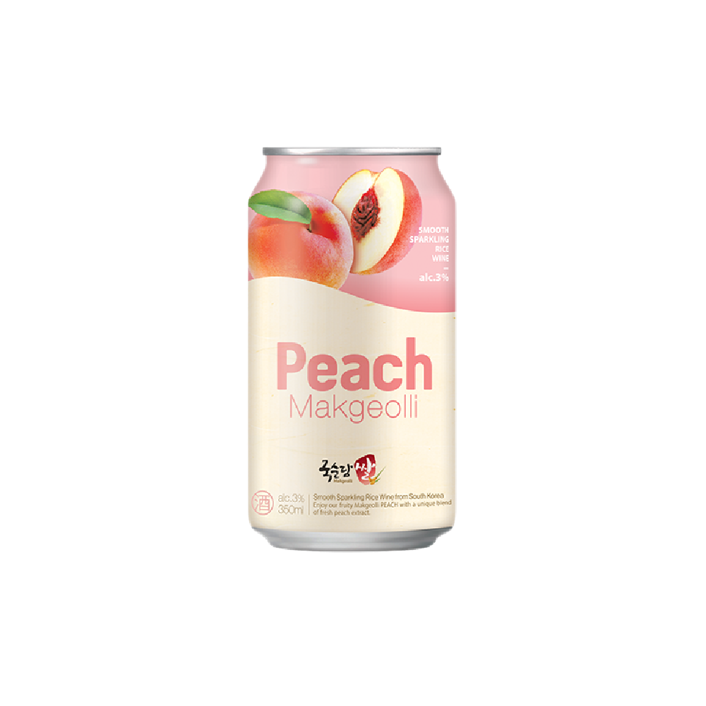 KOOKSOONDANG Rice Makgeolli Peach Can 350ml (Alc 3%) (Case 24)