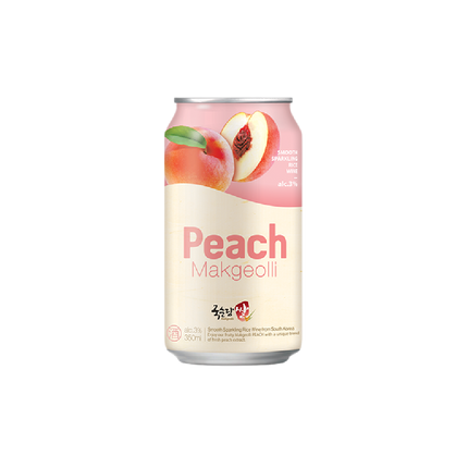 KOOKSOONDANG Rice Makgeolli Peach Can 350ml (Alc 3%) (Case 24)