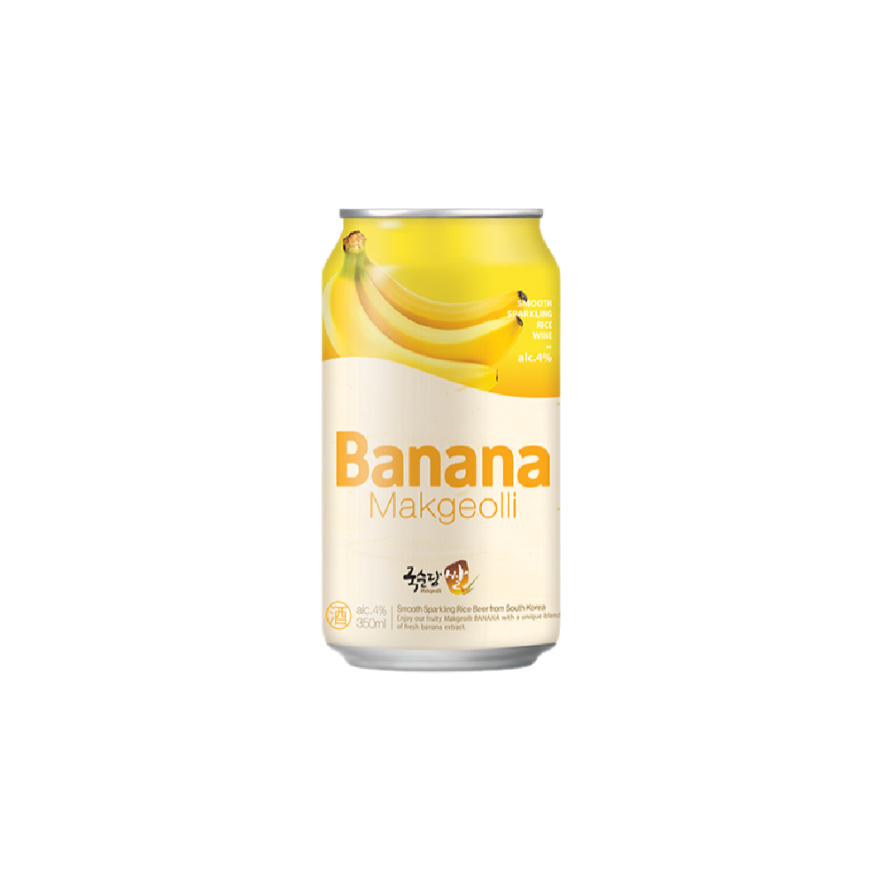 KOOKSOONDANG Rice Makgeolli Banana Can 350ml (Alc 4%) (Case 24)