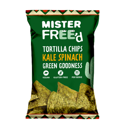 MISTER FREE'D Vegan Tortilla Chips With Kale And Spinach 135G (Case 12)