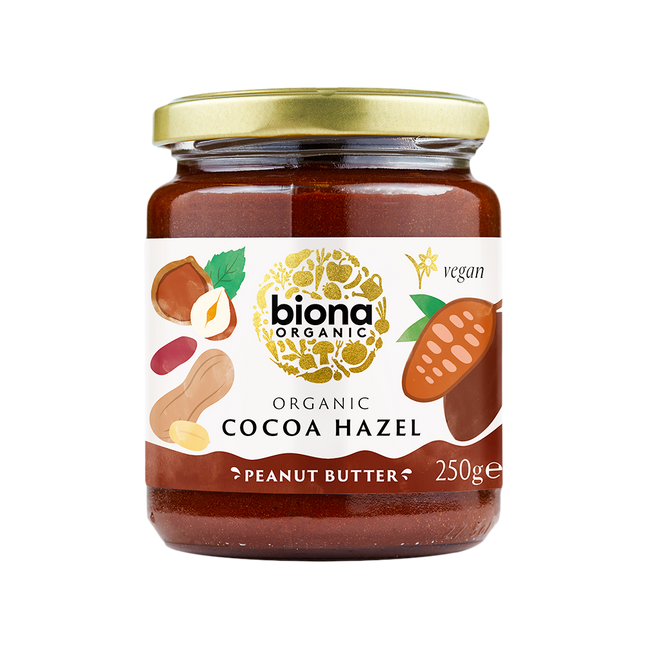 BIONA ORG Cocoa Hazel Peanut Butter 250g (Case 6)