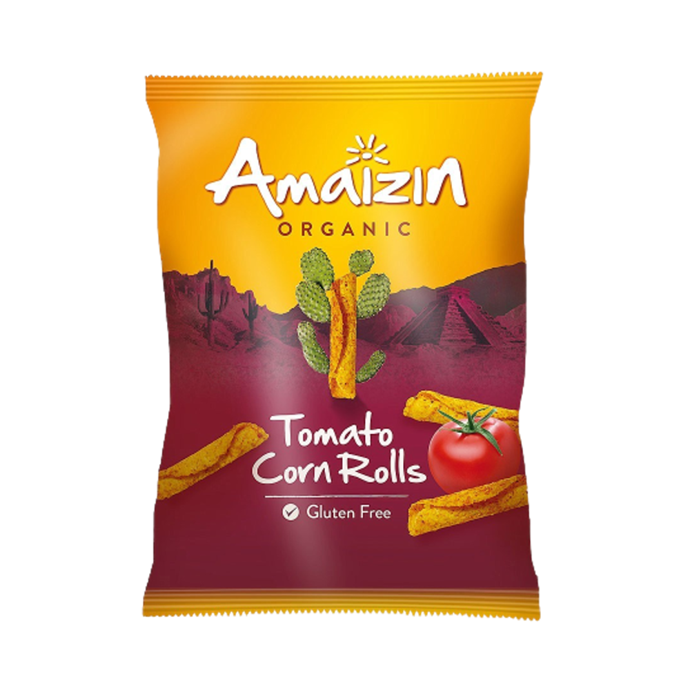 AMAIZIN Organic Tomato Corn Rolls 100g (Case 14)