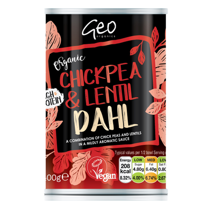 GEO ORGANICS Organic Chickpea & Lentil Dahl 400g - Longdan Official