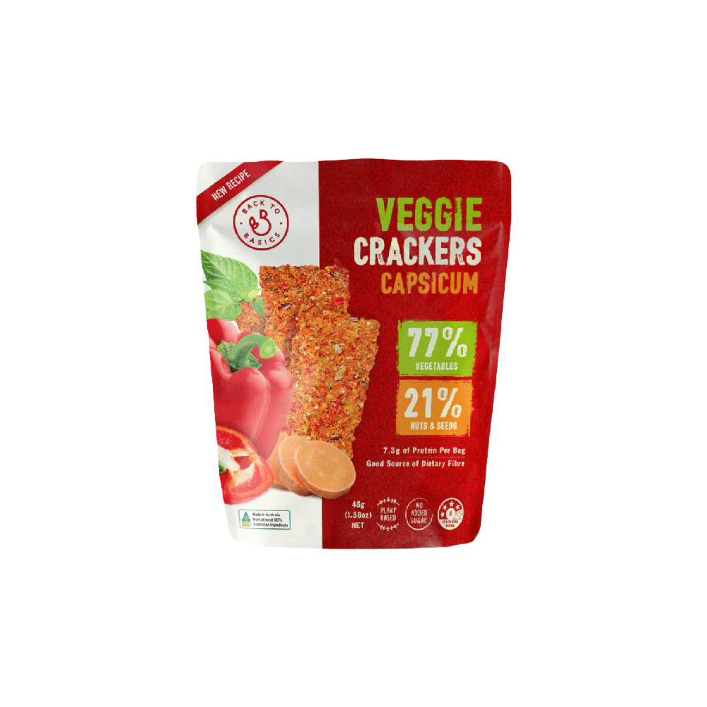 BACK TO BASICS Veggie Crackers Capsicum Sweet Potato 45g - Longdan Official
