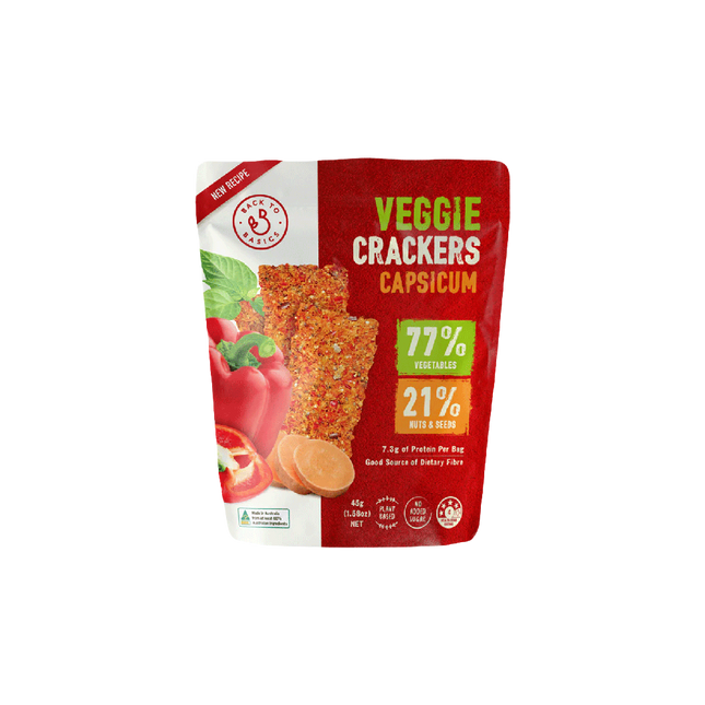 BACK TO BASICS Veggie Crackers Capsicum Sweet Potato 45g - Longdan Official