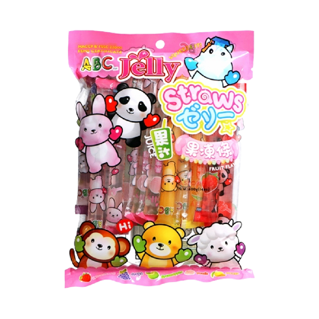 ABC Animal Friends Jelly Straws Assorted Fruit Flavors 400g - Longdan Official