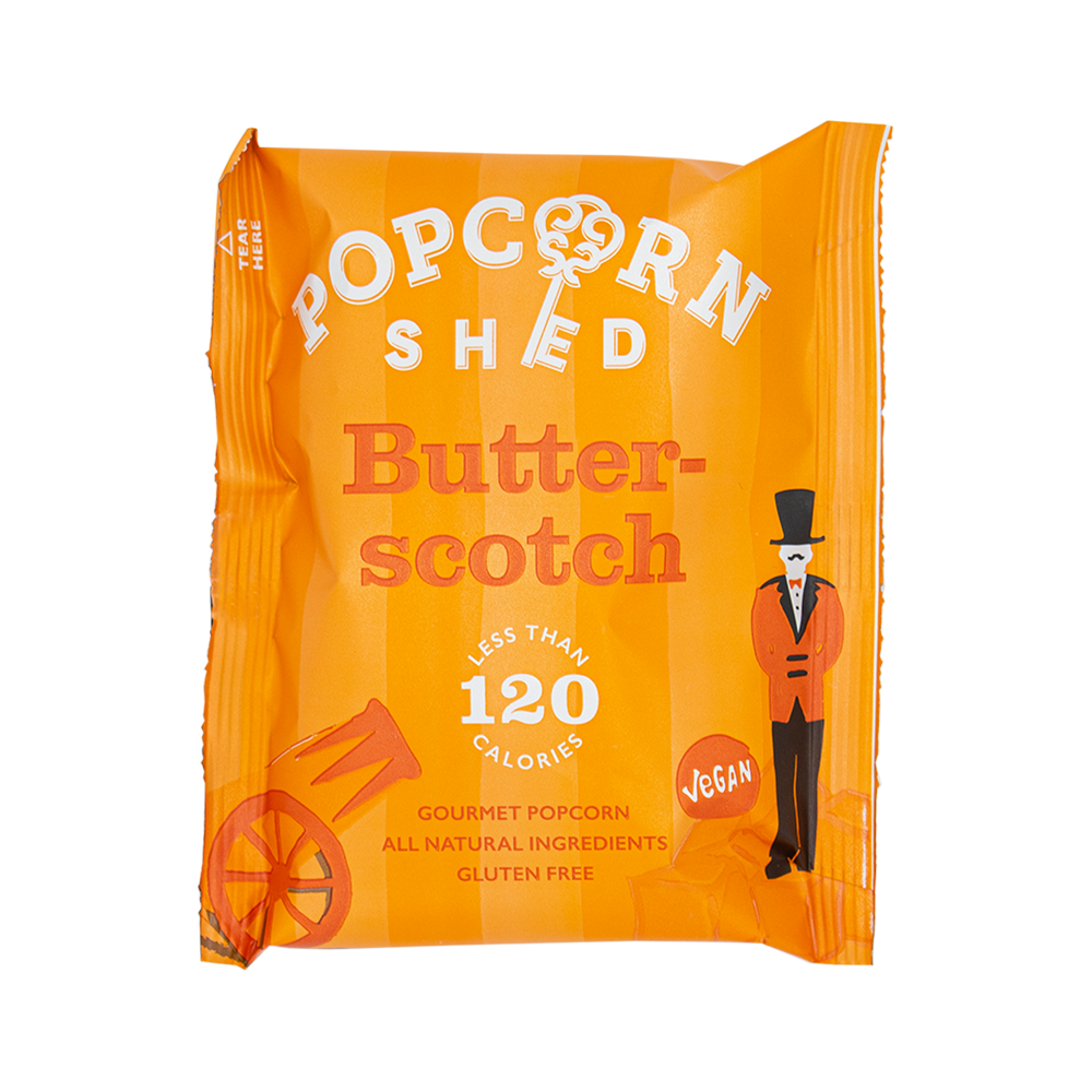 POPCORN SHED Butterscotch Popcorn Snack Pack 24G (Case 16)