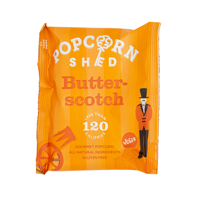 POPCORN SHED Butterscotch Popcorn Snack Pack 24G (Case 16)