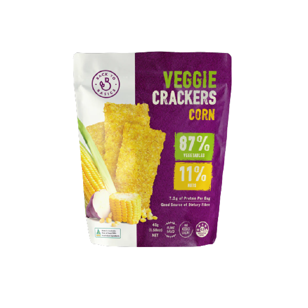 BACK TO BASICS Veggie Crackers Corn 45g (Case 12)