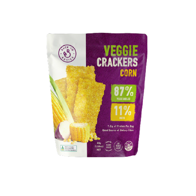 BACK TO BASICS Veggie Crackers Corn 45g (Case 12)
