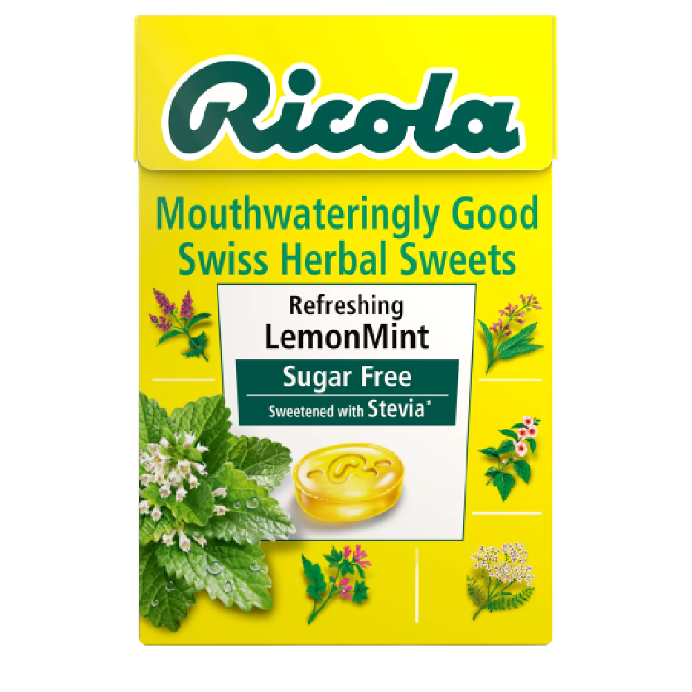 Ingredients Ricola Lemon RICOLA Lemon Mint - Sugar Free 45g (Case 20) – Longdan Wholesale