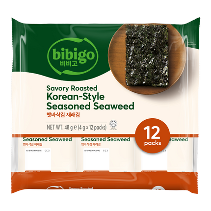 CJ BIBIGO Seasoned Seaweed Jaerae Snacks 4g (Case 120)