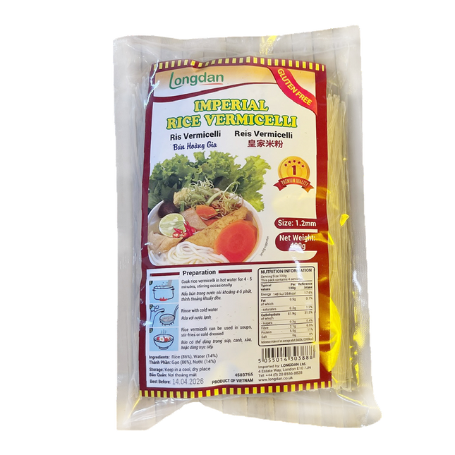 Longdan Hanoi Imperial Rice Vermicelli 1.2mm 400g (Case 30)
