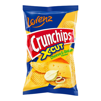 LORENZ X-CUT CRUNCHIPS Cheese & Onion 130g (Case 12)