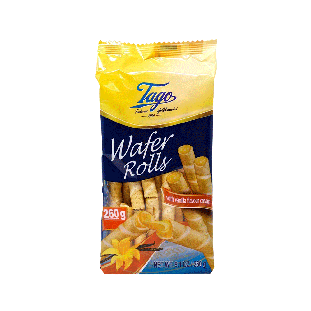 TAGO Wafer Rolls - Vanilla 260g (Case 24)
