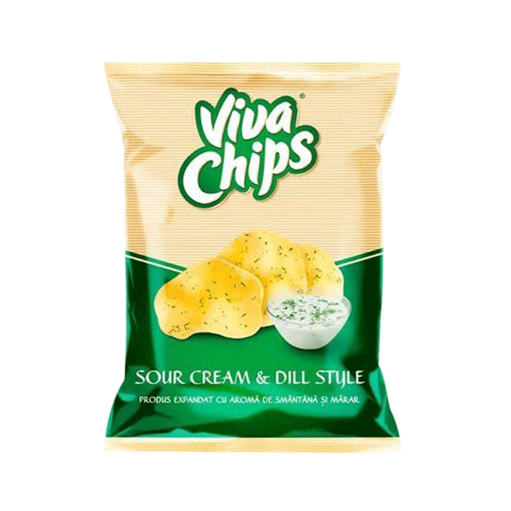 VIVA Chips Sour Cream & Dill 100g (Case 20)
