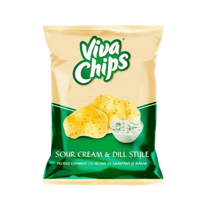 VIVA Chips Sour Cream & Dill 100g (Case 20)