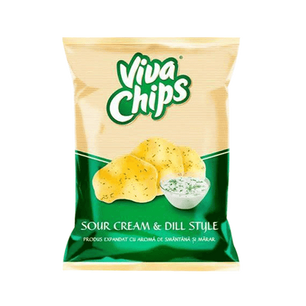 VIVA Chips Sour Cream & Dill 100g (Case 20)