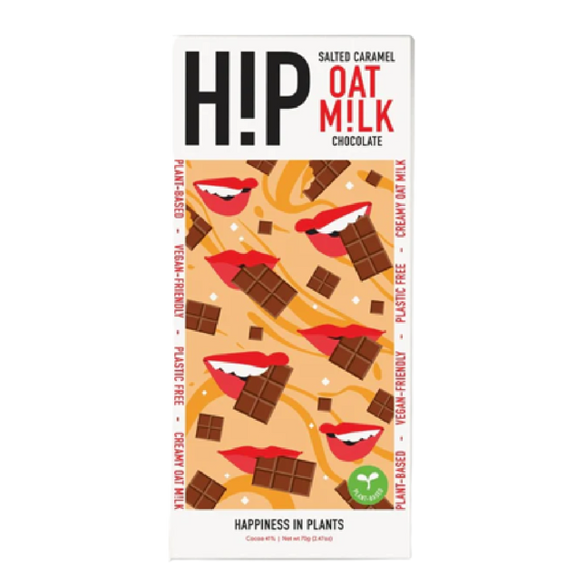 HIP Salted Caramel Oat Milk Chocolate Bar 70g - Longdan Official