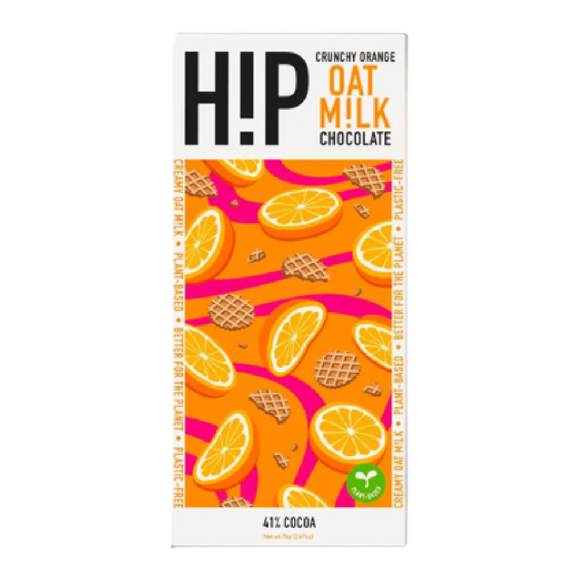 HIP Crunchy Orange Oat Milk Chocolate Bar 70g - Longdan Official