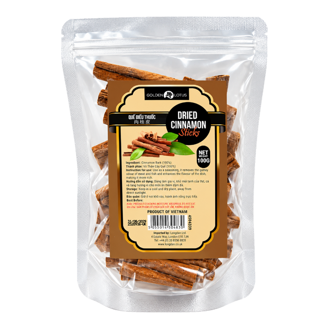 Golden Lotus Dried Cinnamon Sticks 100g (Case 30)